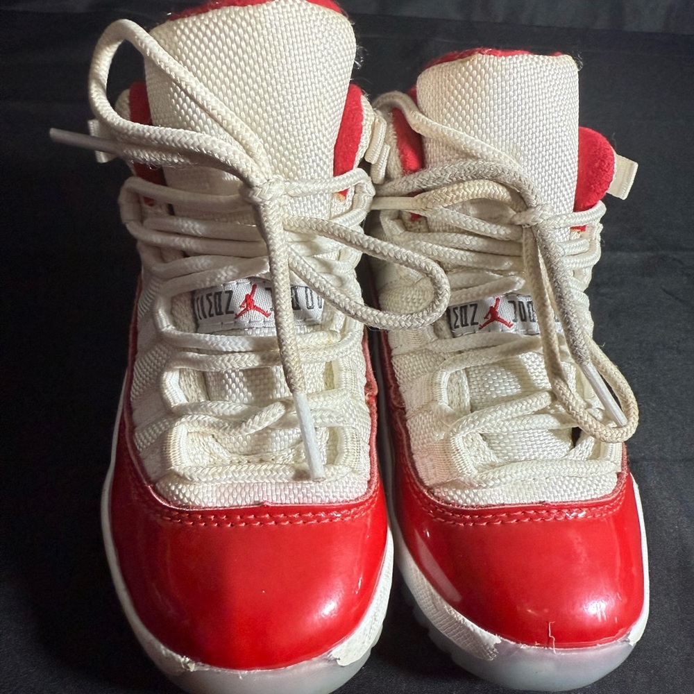 Jordan Kids Red and White Sneakers